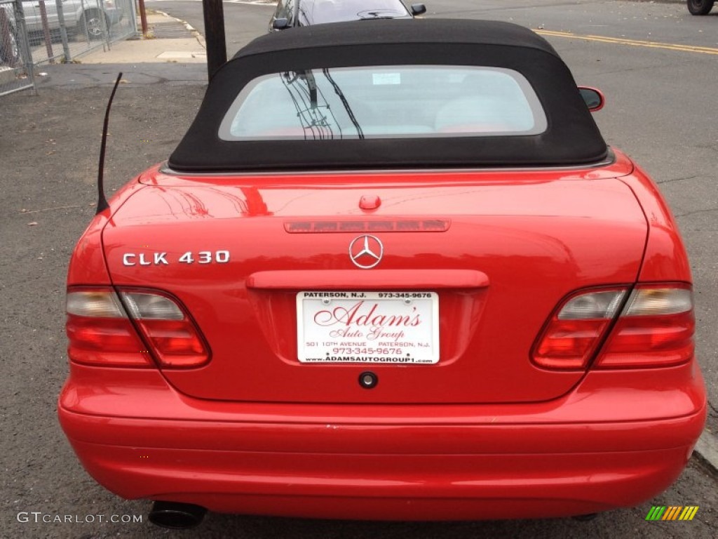 2000 CLK 430 Cabriolet - Magma Red / Charcoal photo #6