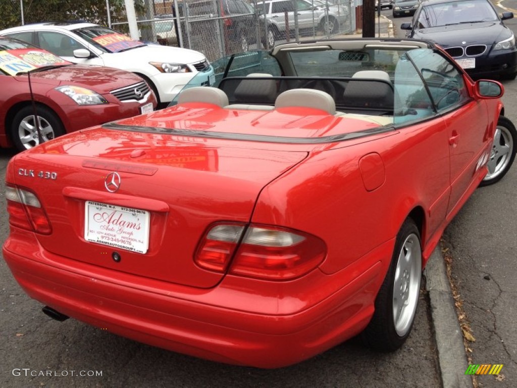 2000 CLK 430 Cabriolet - Magma Red / Charcoal photo #11