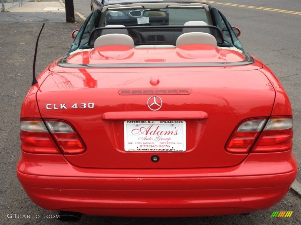 2000 CLK 430 Cabriolet - Magma Red / Charcoal photo #12