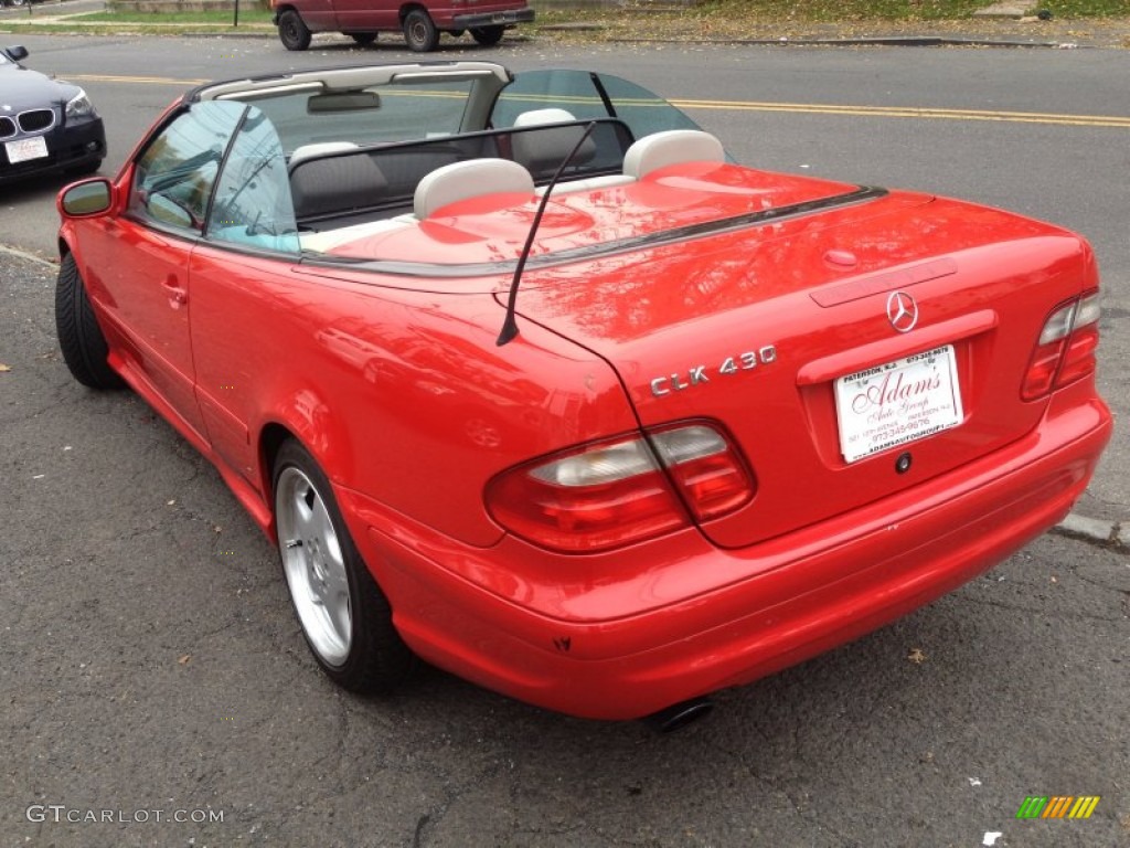 2000 CLK 430 Cabriolet - Magma Red / Charcoal photo #13