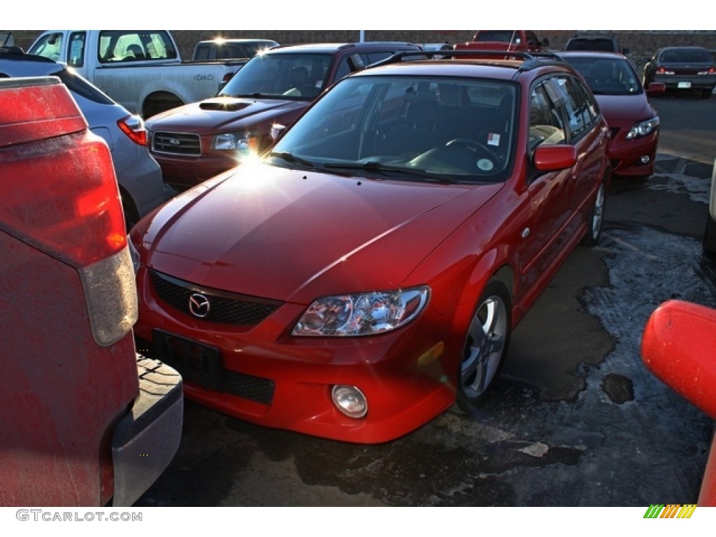 2003 Protege 5 Wagon - Classic Red / Gray photo #4