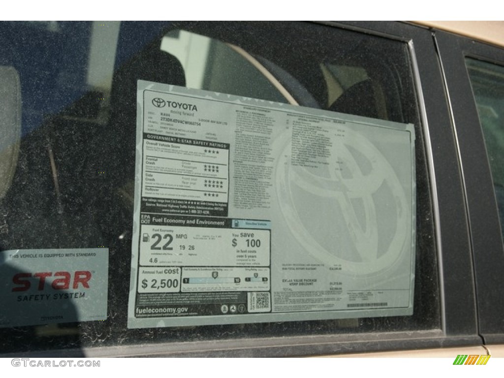 2012 RAV4 V6 Limited 4WD - Sandy Beach Metallic / Sand Beige photo #10