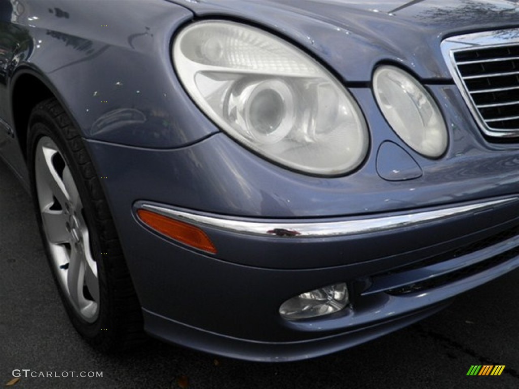 2003 E 500 Sedan - Platinum Blue Metallic / Grey photo #2