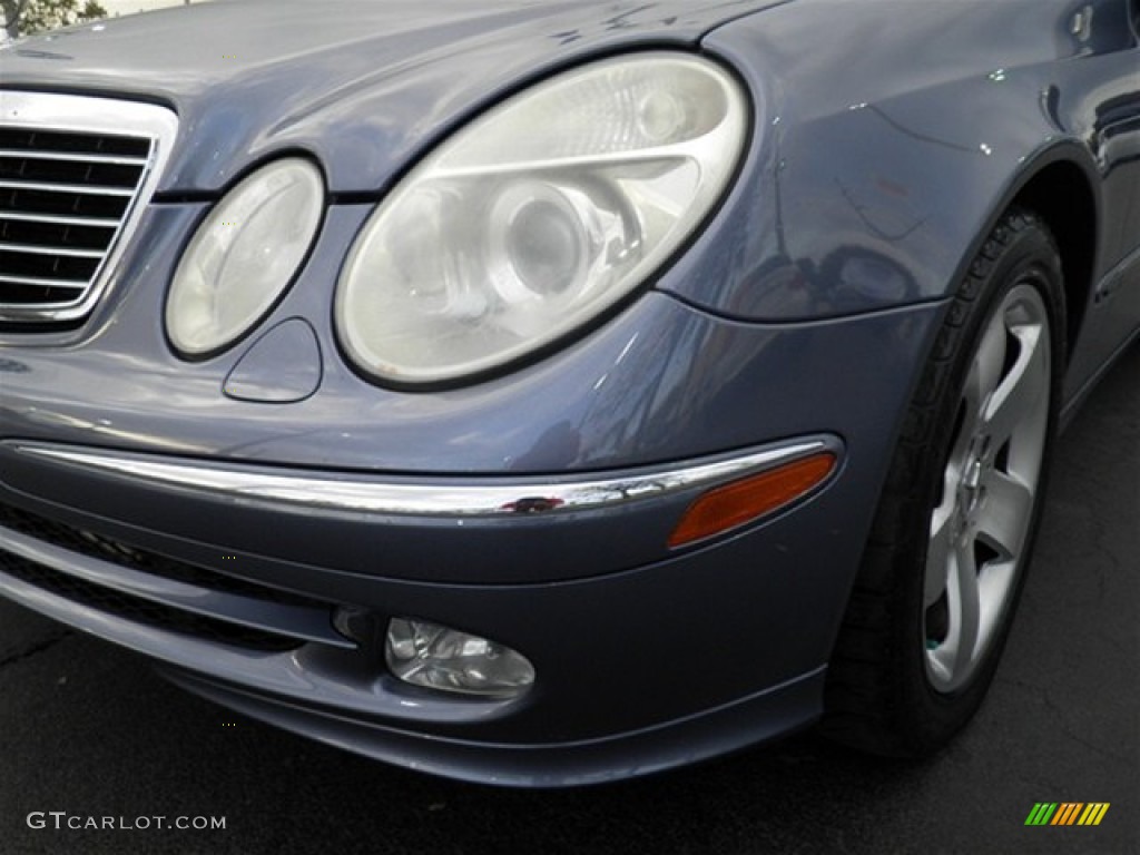2003 E 500 Sedan - Platinum Blue Metallic / Grey photo #6