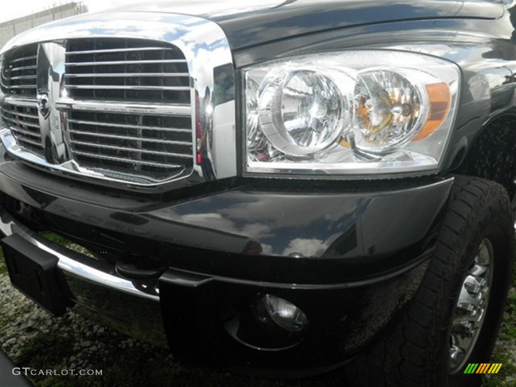 2007 Ram 3500 Laramie Quad Cab 4x4 - Brilliant Black Crystal Pearl / Medium Slate Gray photo #2