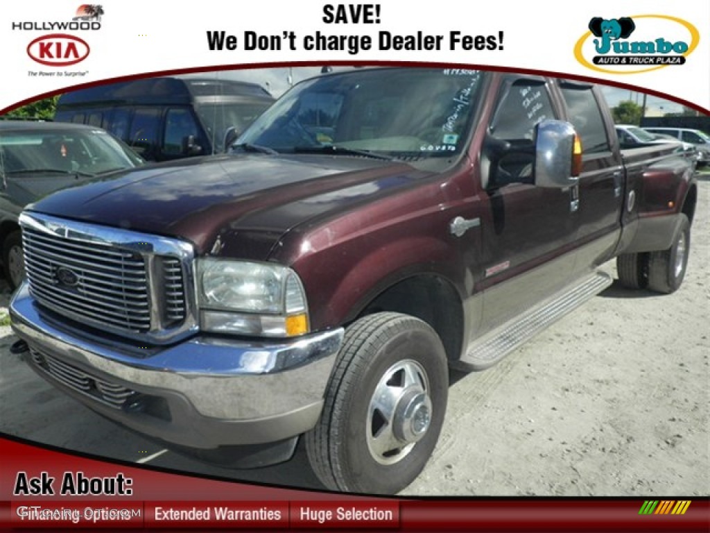 2004 F350 Super Duty King Ranch Crew Cab 4x4 Dually - Dark Toreador Red Metallic / Castano Brown Leather photo #1