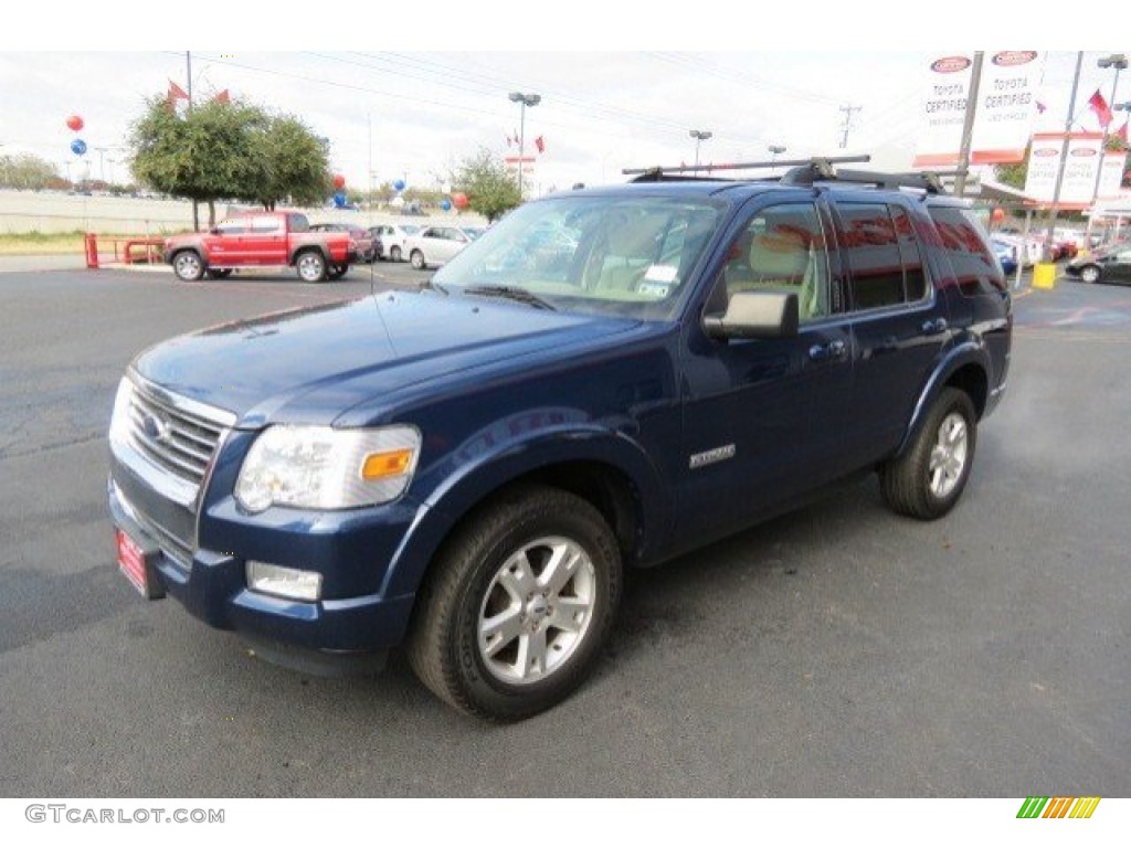 2008 Explorer XLT - Dark Blue Pearl Metallic / Camel photo #3