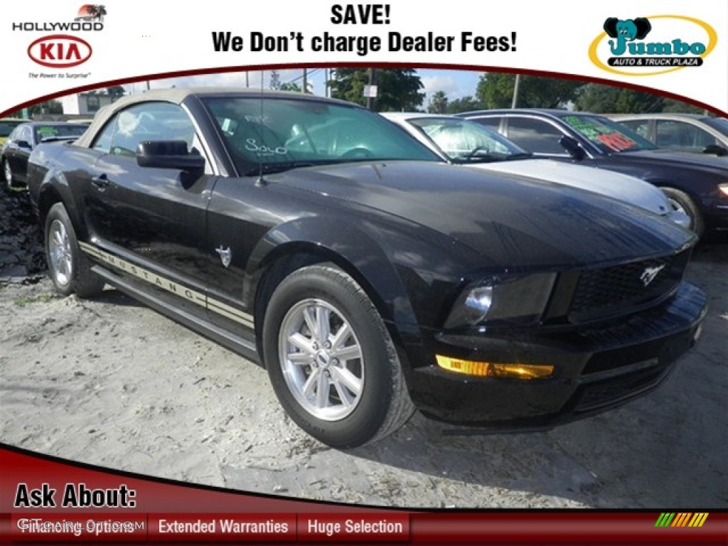 2009 Mustang V6 Convertible - Black / Light Graphite photo #1