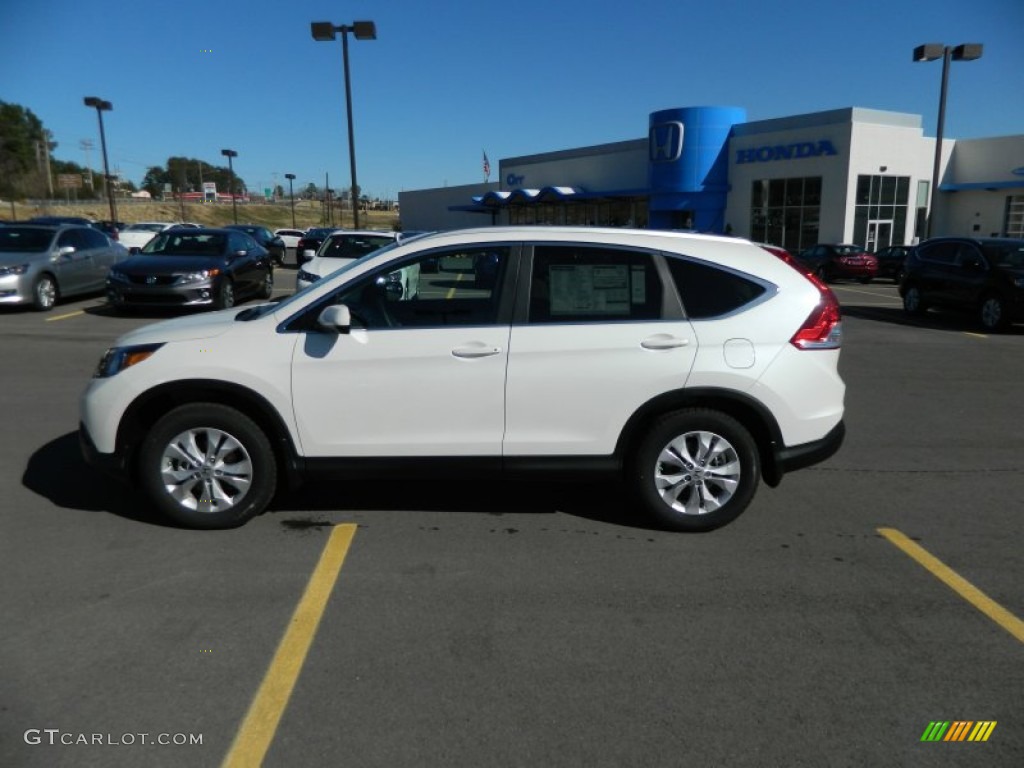 2013 CR-V EX-L - White Diamond Pearl / Beige photo #2