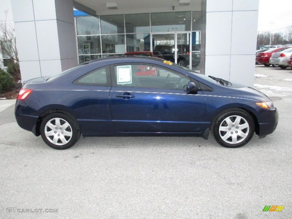2007 Civic LX Coupe - Royal Blue Pearl / Gray photo #3