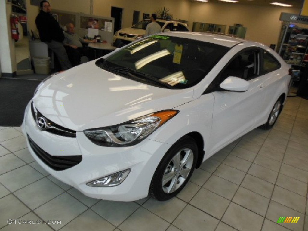 2013 Elantra Coupe GS - Monaco White / Blue photo #4