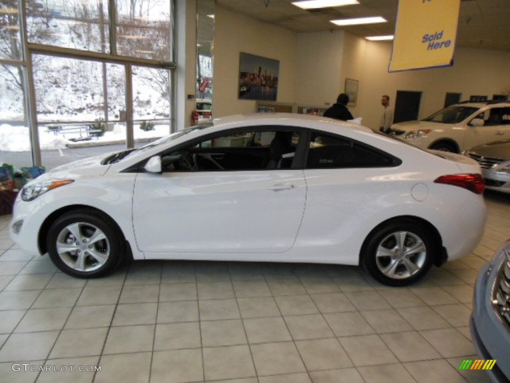2013 Elantra Coupe GS - Monaco White / Blue photo #5