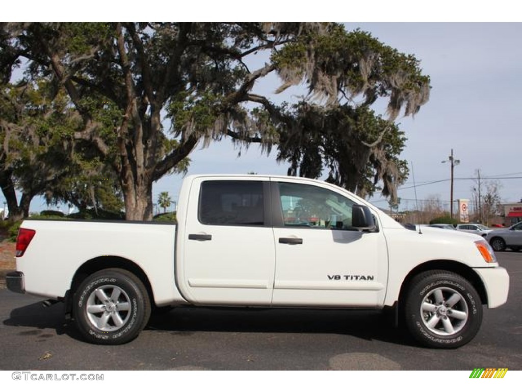 2012 Titan SL Crew Cab - Blizzard White / Almond photo #3