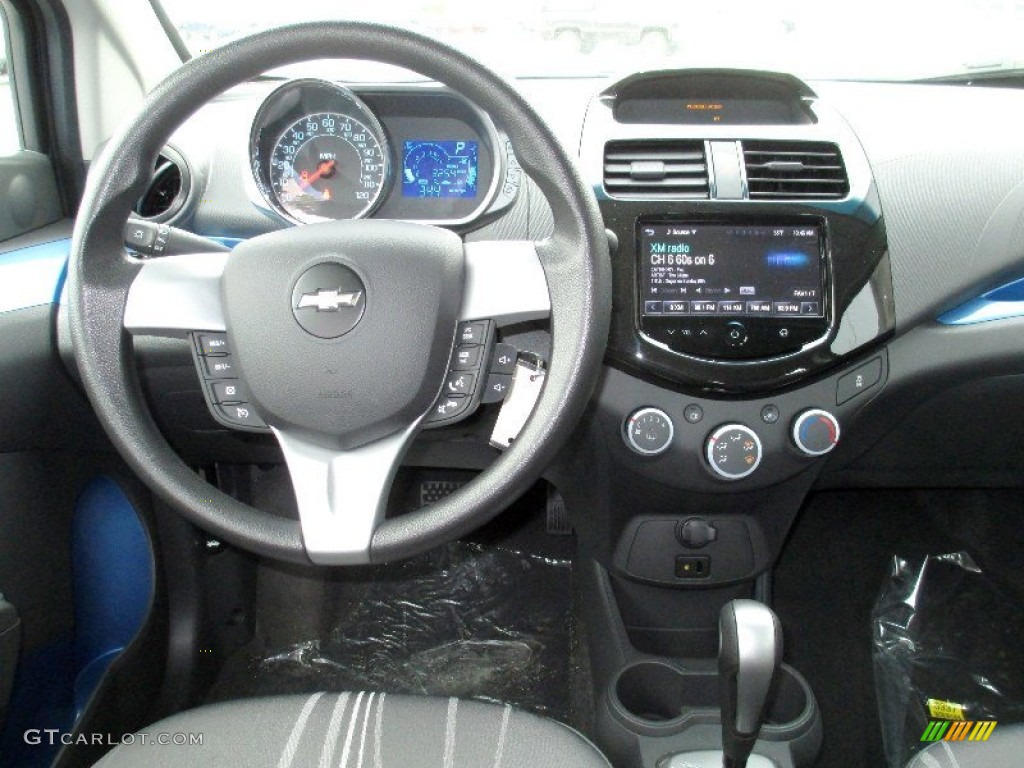 2013 Chevrolet Spark LT Silver/Blue Dashboard Photo #75572102