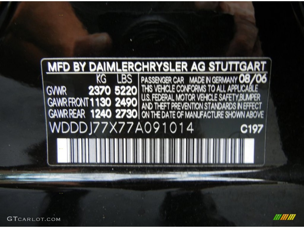 2007 Mercedes-Benz CLS 63 AMG Color Code Photos