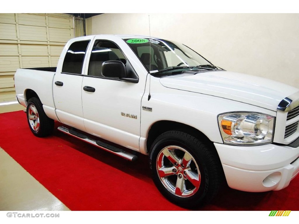 2008 Ram 1500 Sport Quad Cab - Bright White / Medium Slate Gray photo #1