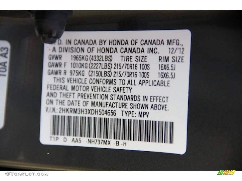2013 CR-V LX - Polished Metal Metallic / Gray photo #19