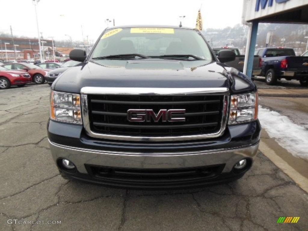 2008 Sierra 1500 SLE Extended Cab 4x4 - Midnight Blue Metallic / Ebony photo #3