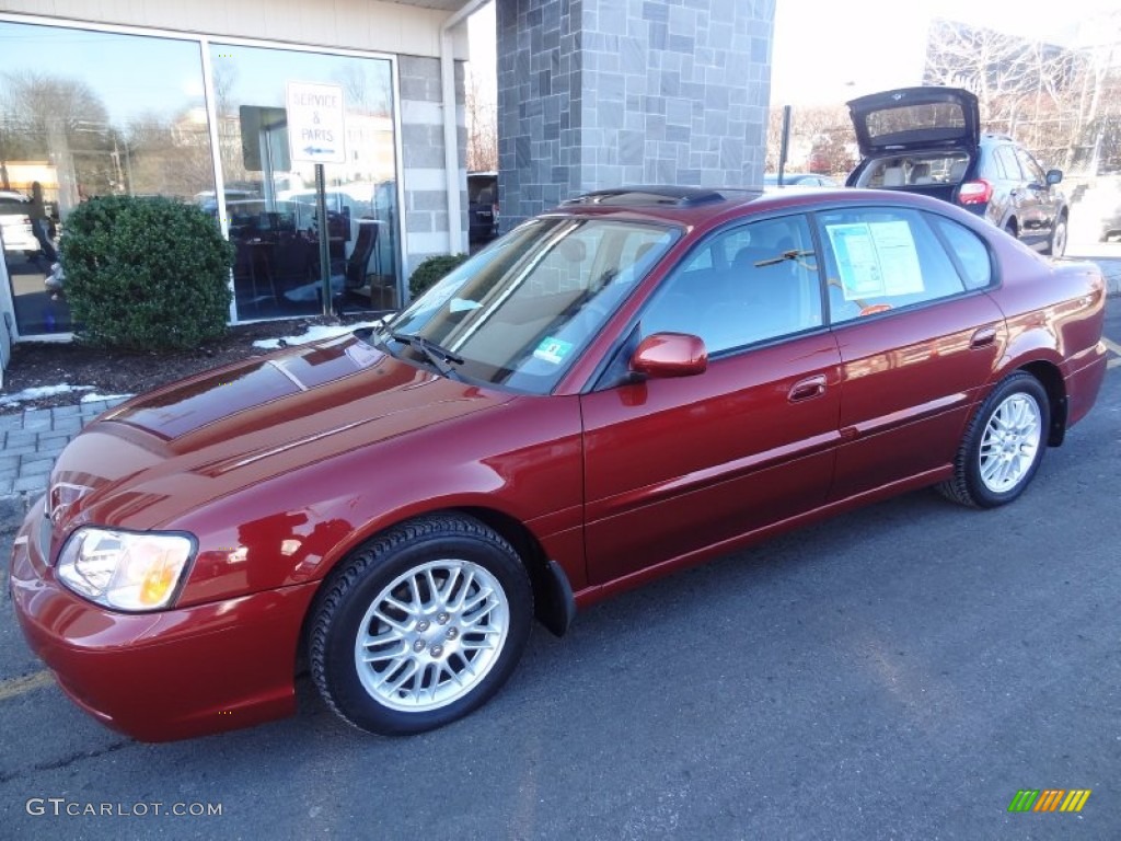 2003 Legacy L Sedan - Regatta Red Pearl / Gray photo #2