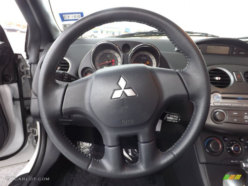 2012 Mitsubishi Eclipse Spyder GS Sport Dark Charcoal Steering Wheel Photo #75590957