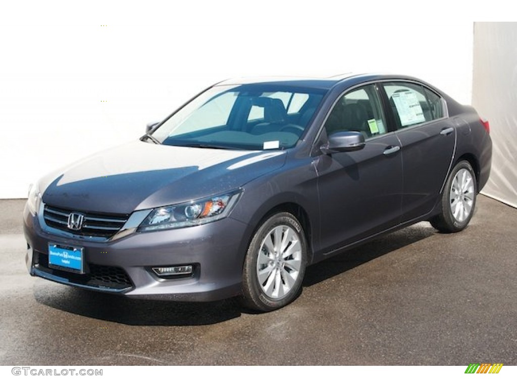 2013 Accord EX-L V6 Sedan - Modern Steel Metallic / Black photo #3