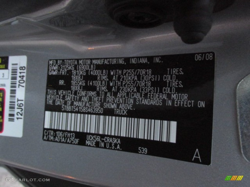 2008 Tundra Double Cab 4x4 - Silver Sky Metallic / Graphite Gray photo #19