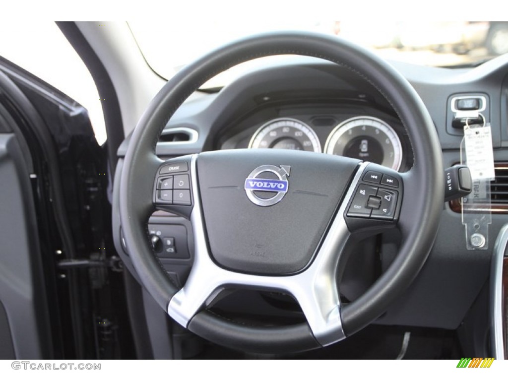 2012 Volvo S80 3.2 Anthracite Black Steering Wheel Photo #75597002