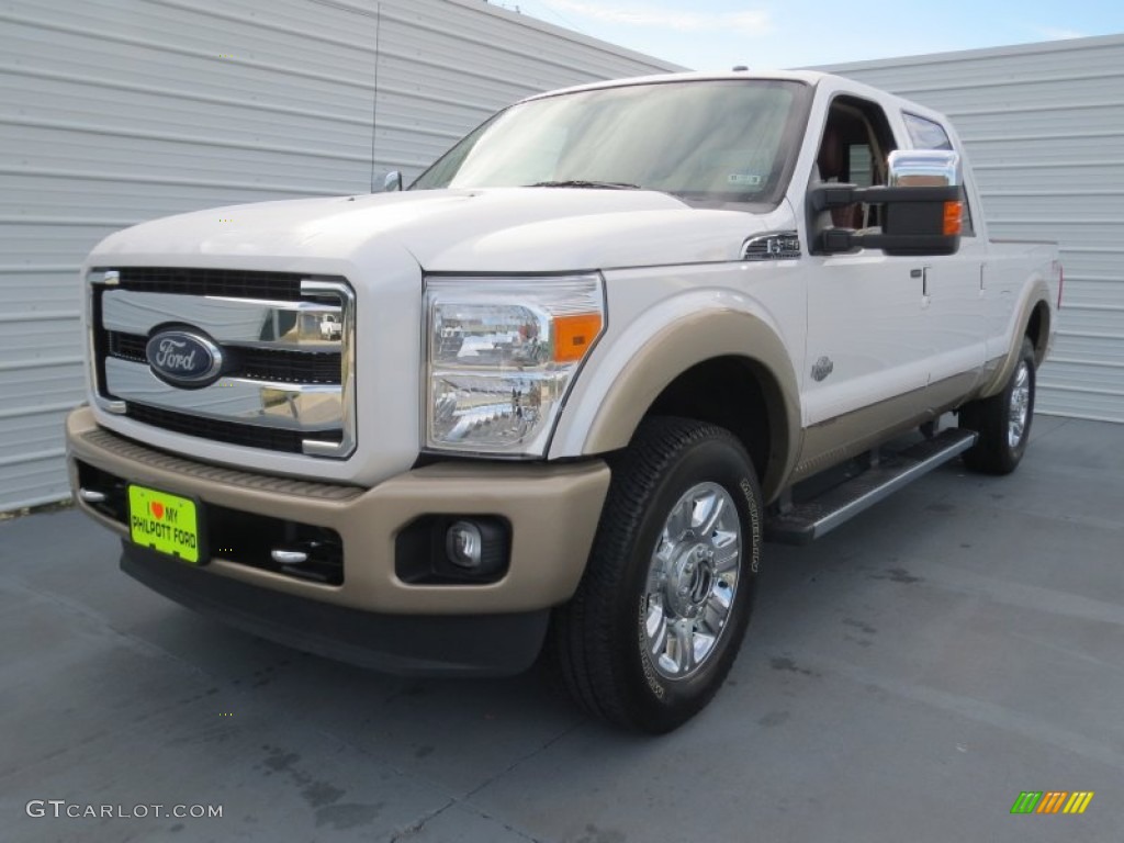 2012 F250 Super Duty King Ranch Crew Cab 4x4 - Oxford White / Chaparral Leather photo #6