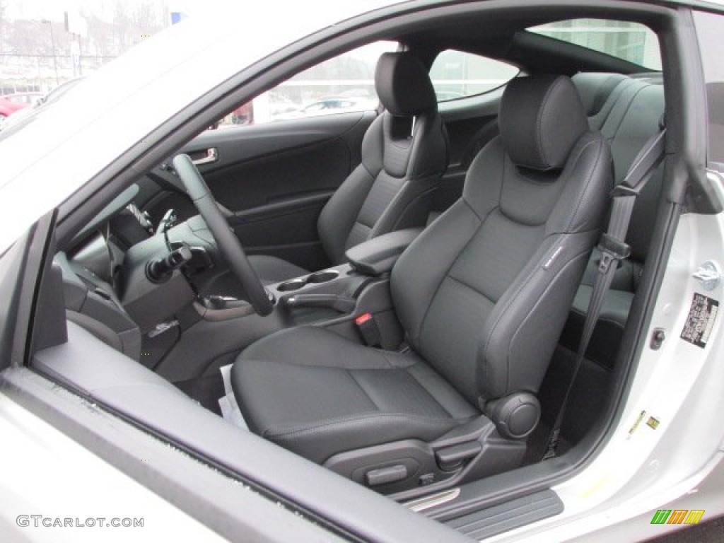 Black Leather Interior 2013 Hyundai Genesis Coupe 3.8 Grand Touring Photo #75599294