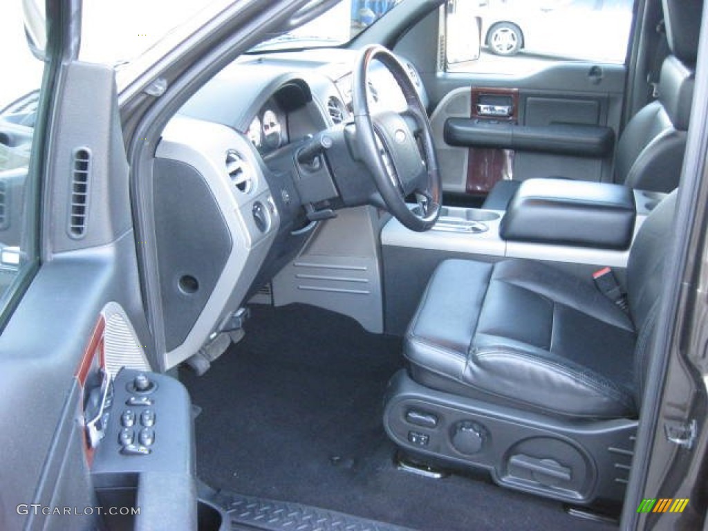 Black Interior 2008 Ford F150 Lariat SuperCrew 4x4 Photo #75600344