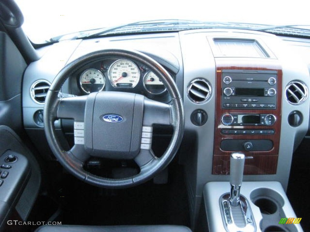 2008 Ford F150 Lariat SuperCrew 4x4 Black Dashboard Photo #75600548