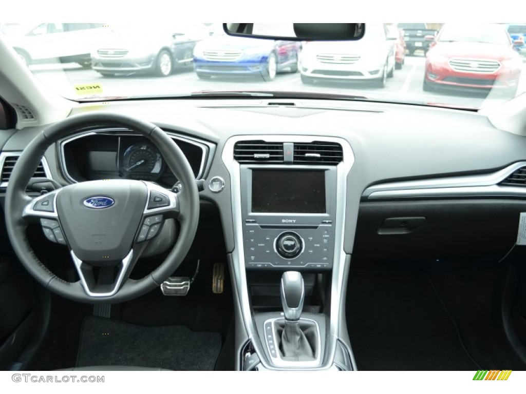 2013 Ford Fusion Titanium Charcoal Black Dashboard Photo #75601169