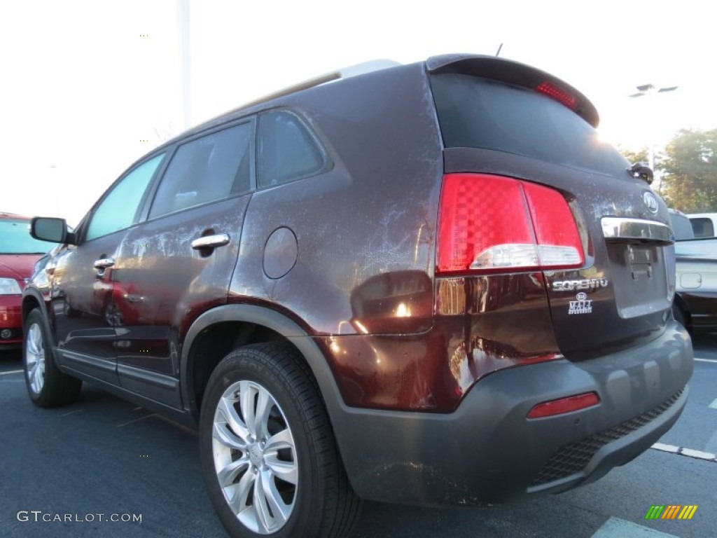 2011 Sorento EX V6 - Dark Cherry / Beige photo #2