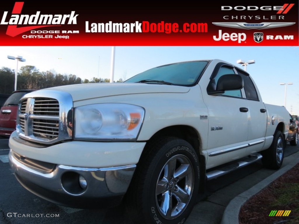 2008 Ram 1500 Big Horn Edition Quad Cab - Cool Vanilla White / Medium Slate Gray photo #1