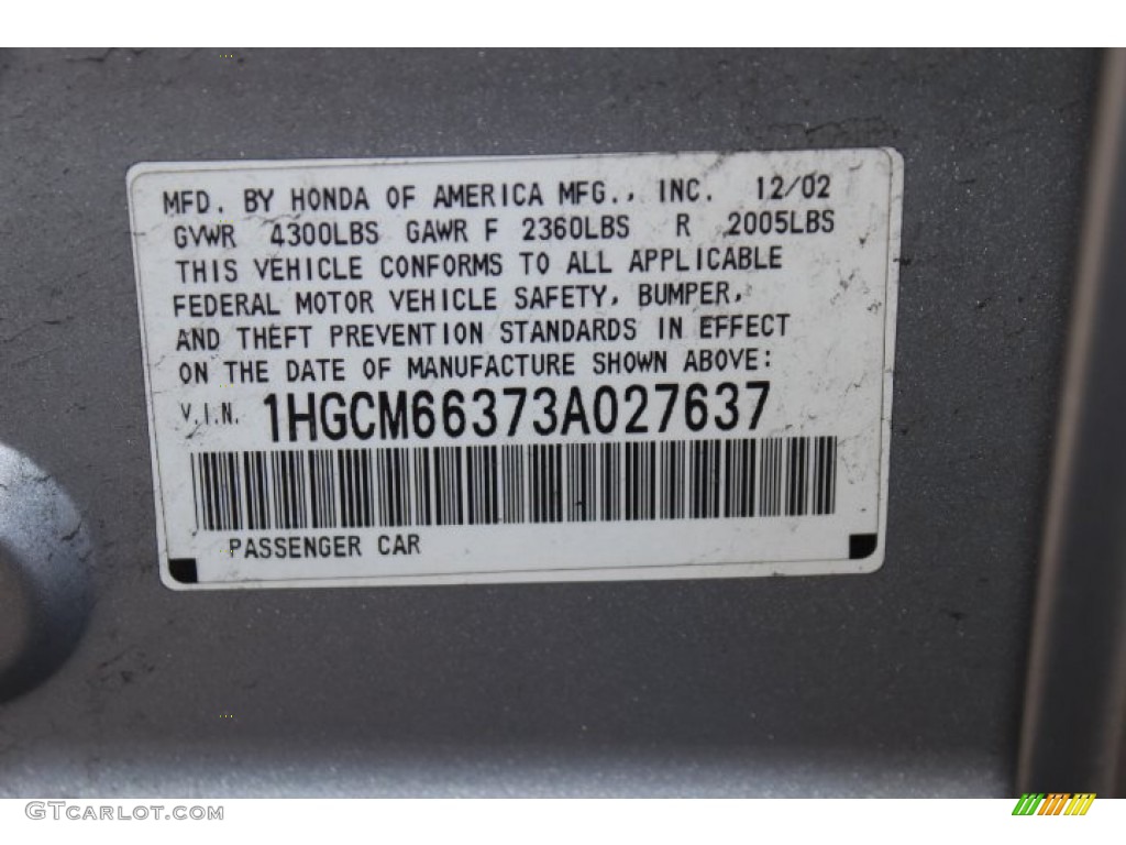 2003 Accord LX V6 Sedan - Satin Silver Metallic / Black photo #26