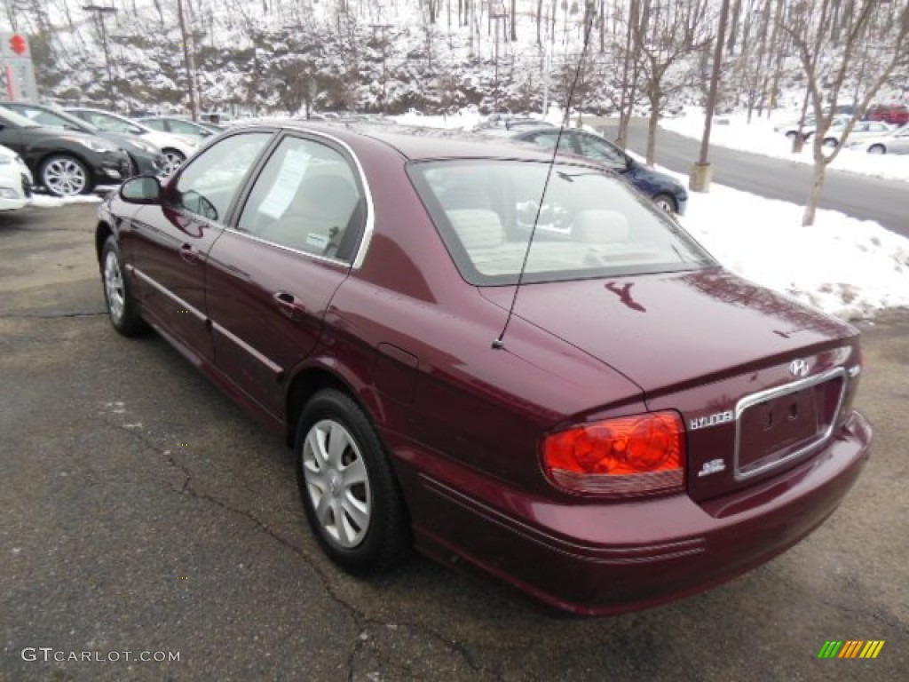 2005 Sonata GL - Ruby Red / Beige photo #6