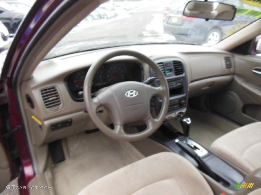 2005 Sonata GL - Ruby Red / Beige photo #10