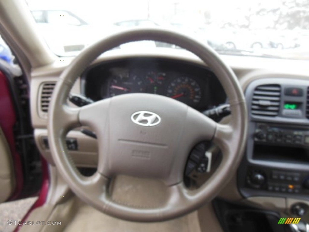 2005 Sonata GL - Ruby Red / Beige photo #21