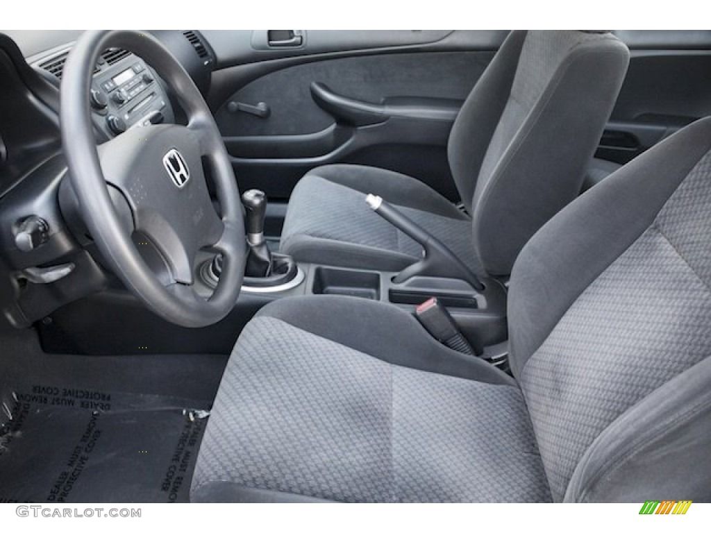 Black Interior 2003 Honda Civic DX Coupe Photo #75612591