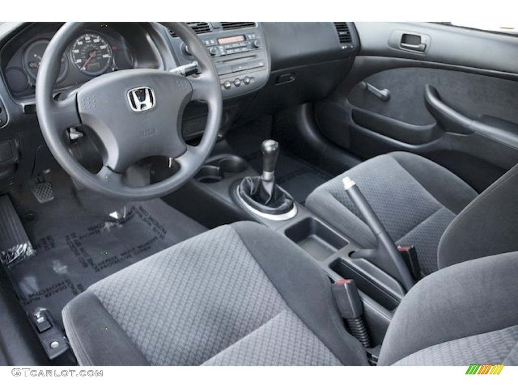 Black Interior 2003 Honda Civic DX Coupe Photo #75612780