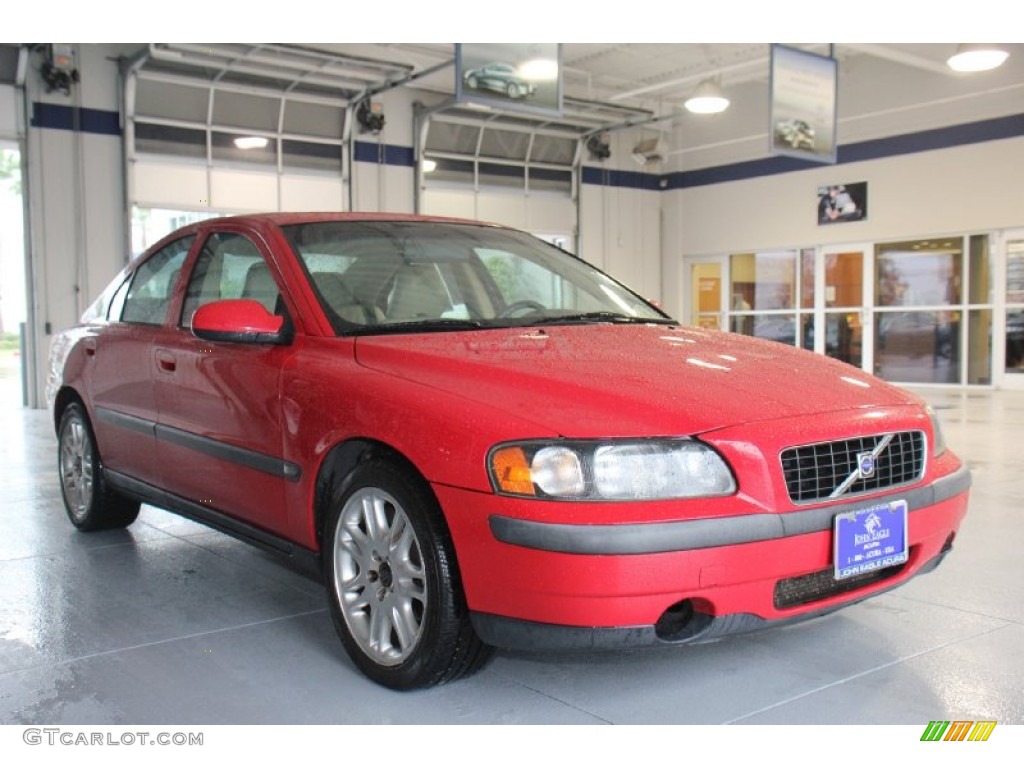 2002 S60 2.4T - Red / Taupe/Light Taupe photo #1