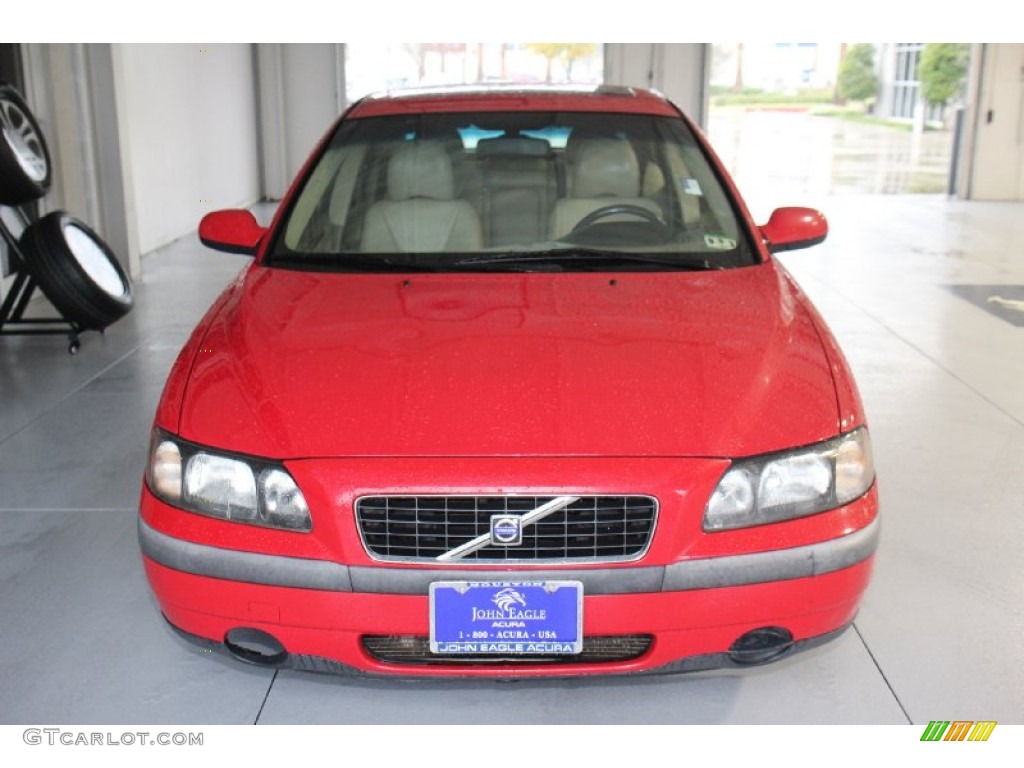 2002 S60 2.4T - Red / Taupe/Light Taupe photo #2