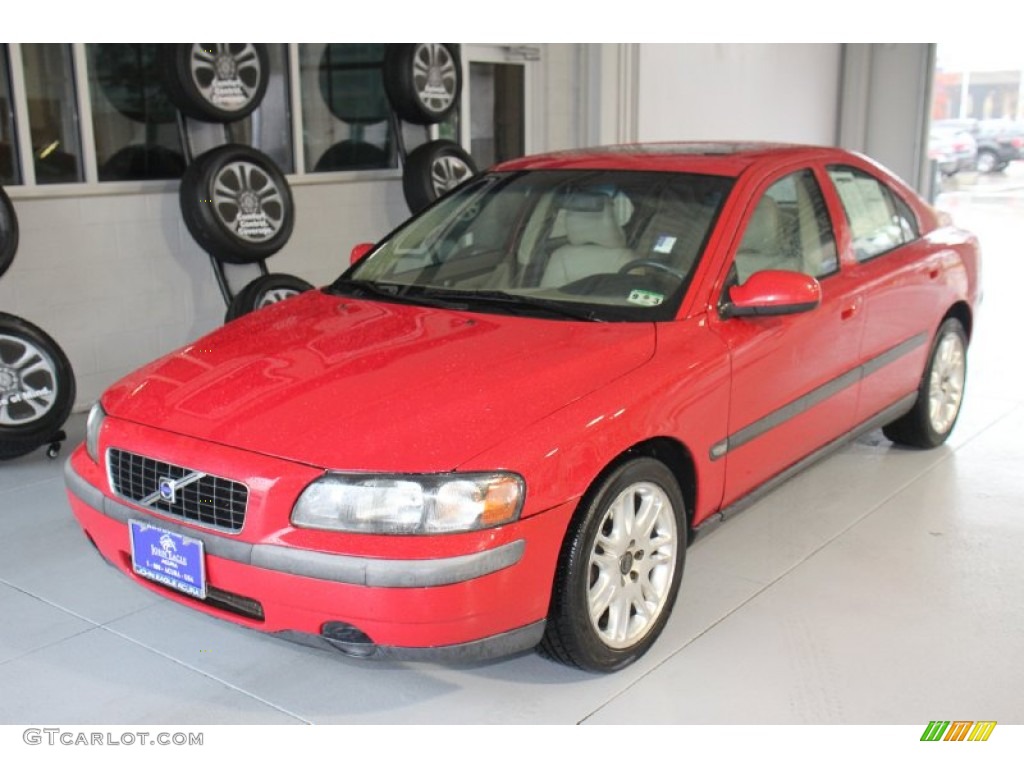 2002 S60 2.4T - Red / Taupe/Light Taupe photo #3