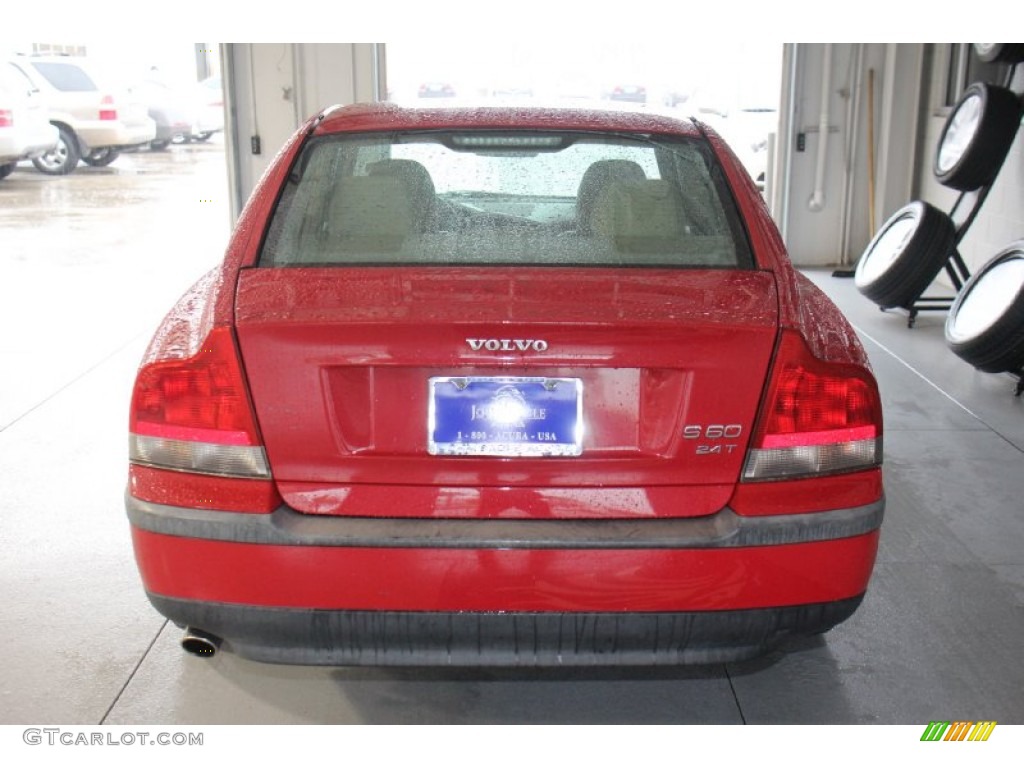 2002 S60 2.4T - Red / Taupe/Light Taupe photo #6