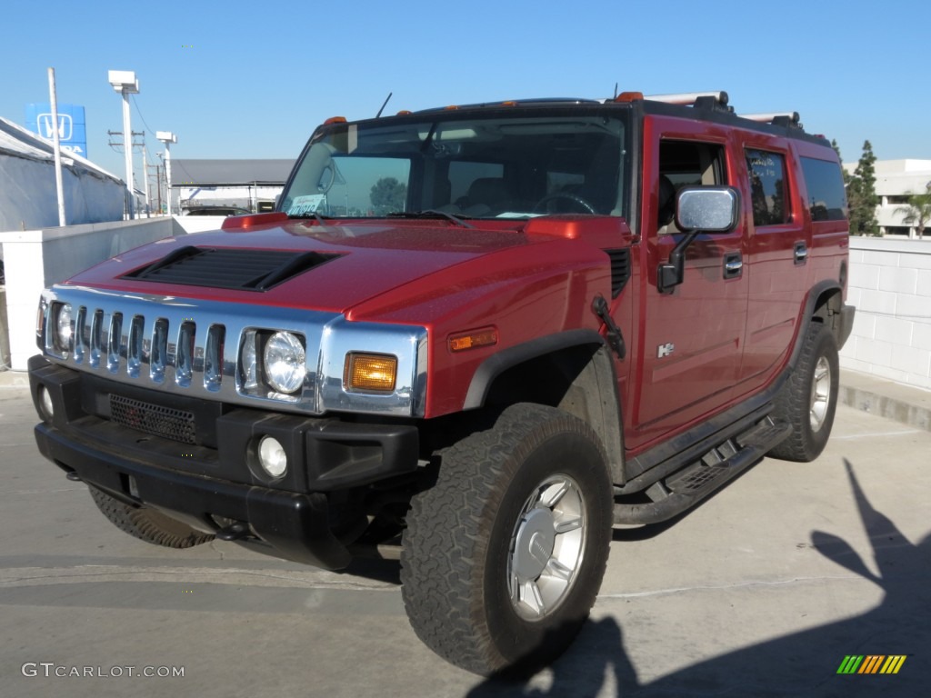 Red Metallic 2003 Hummer H2 SUV Exterior Photo #75613320