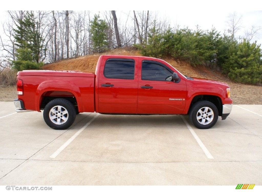 2009 Sierra 1500 SLE Crew Cab - Fire Red / Ebony/Light Cashmere photo #1