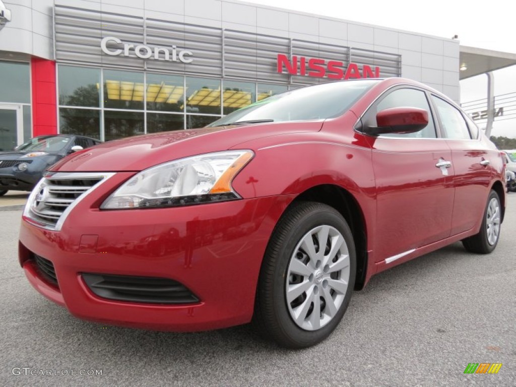 2013 Sentra SV - Red Brick / Charcoal photo #1