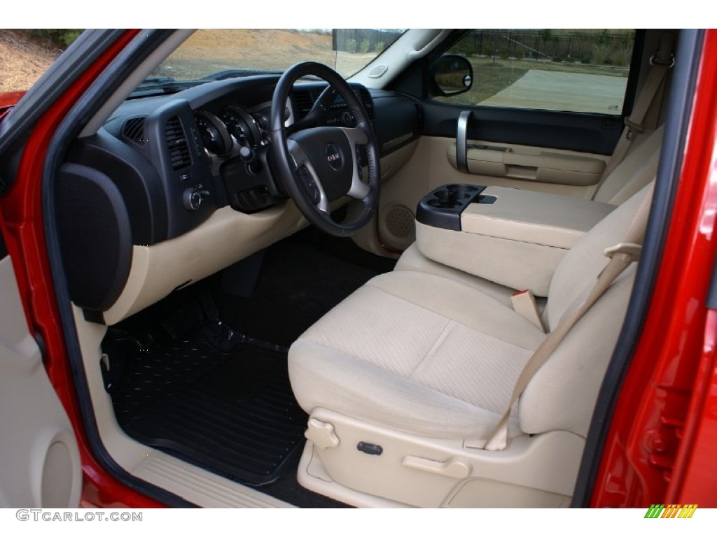 Ebony/Light Cashmere Interior 2009 GMC Sierra 1500 SLE Crew Cab Photo #75619301