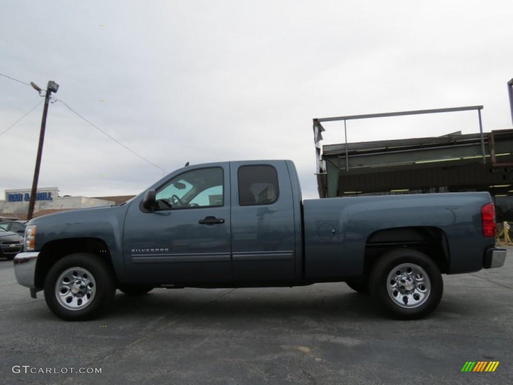 2013 Silverado 1500 LS Extended Cab - Blue Granite Metallic / Dark Titanium photo #4