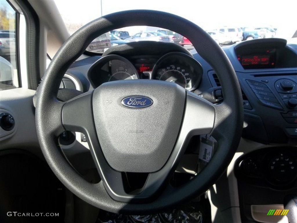 2013 Fiesta S Sedan - Oxford White / Charcoal Black/Light Stone photo #12